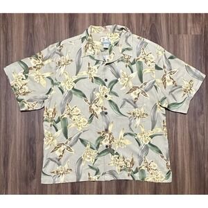 Reyn Spooner Hawaiian Button Up Floral Camp Shirt Regency Silk Jacquard Sz XL